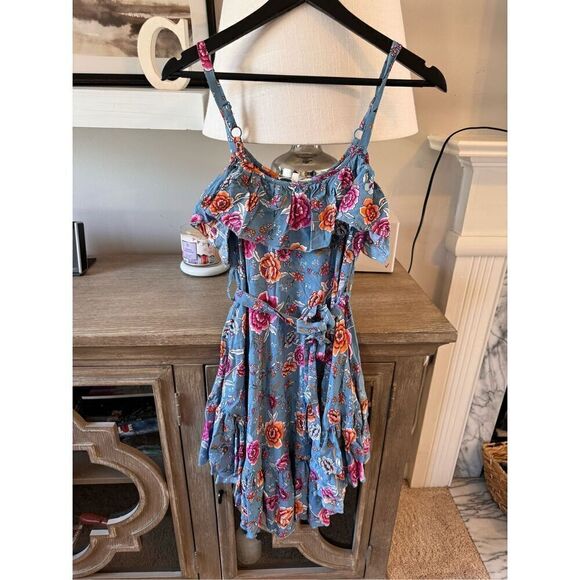 Label Of Love - Candy Floral Tie Front Ruffle Sundress Size XSmall - Picture 1 of 14